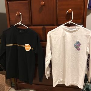 (Set of 2) Santa Cruz Long Sleeve Skateboard shirt
